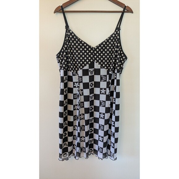 Forever 21 Babydoll Cami Dress 2X Tunic Top 90s Y2K Butterfly Mesh Whimsigoth - Picture 1 of 10